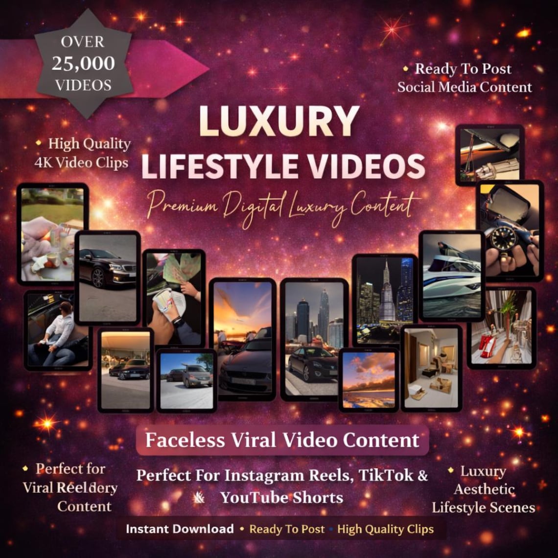 250,000+ Viral Reels Mega Bundle (PLR/MRR) Faceless Reels Content | Instagram Reels, TikTok & YouTube Shorts | Digital Download - Image 5