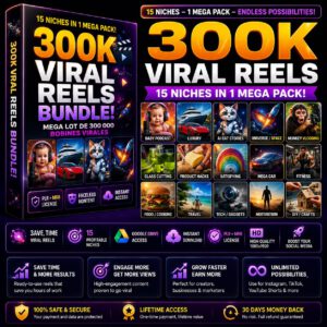 🚀 300,000+ Viral Reels Mega Bundle | AI Faceless Content, Trending Niches & DPP/MRR Rights Included
