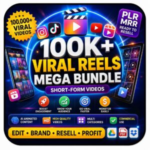 100K+ Viral Reels Mega Bundle – AI Animated, Luxury, Travel, Food & Motivational Shorts for TikTok, Instagram Reels & YouTube Shorts